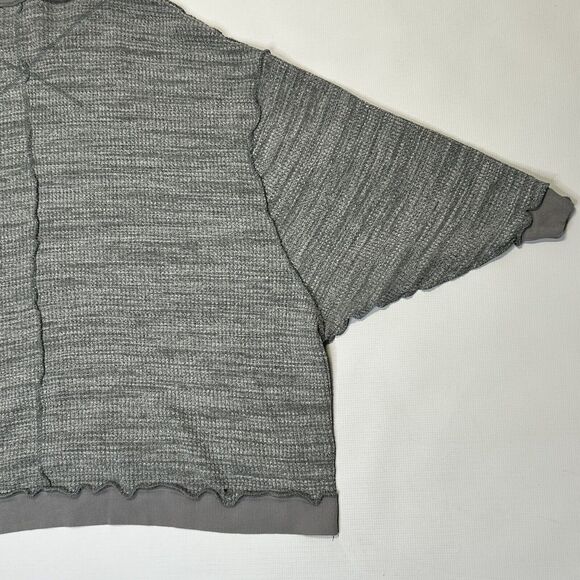 We the Free People Thermal Waffle Knit Top Shirt Size Small Gray Oversized - Picture 9 of 12